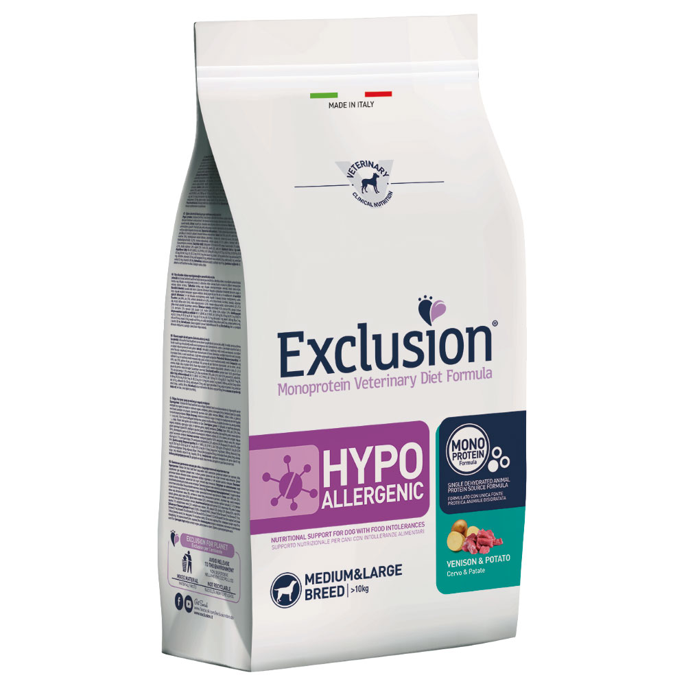 Exclusion Diet Hypoallergenic Medium/Large Adult mit Hirsch & Kartoffel - Sparpaket: 2 x 12 kg von Exclusion Diet