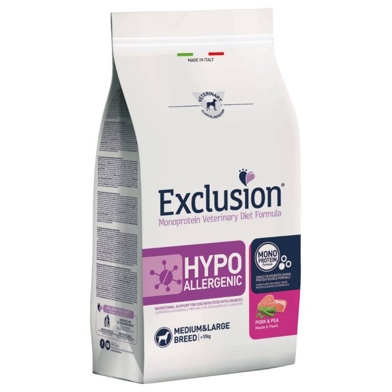 Exclusion Diet Hypoallergenic Medium/Large Adult mit Schwein & Erbsen - Sparpaket: 2 x 12 kg von Exclusion Diet