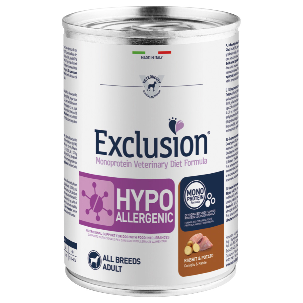 Sparpaket Exclusion Diet 12 x 400 g - Kaninchen & Kartoffel von Exclusion Diet