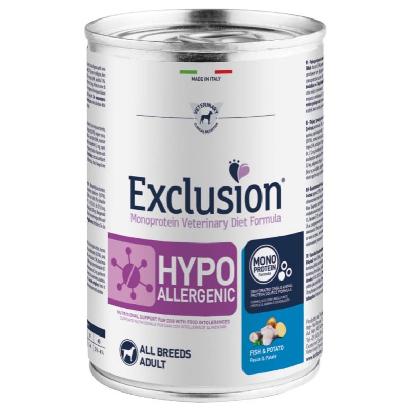 Exclusion Diet Hypoallergenic Fisch & Kartoffel 12 x 400 g (6,87 € pro 1 kg) von Exclusion