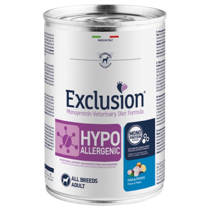 Exclusion Diet Hypoallergenic Fisch & Kartoffel 12 x 400 g (8,02 € pro 1 kg) von Exclusion