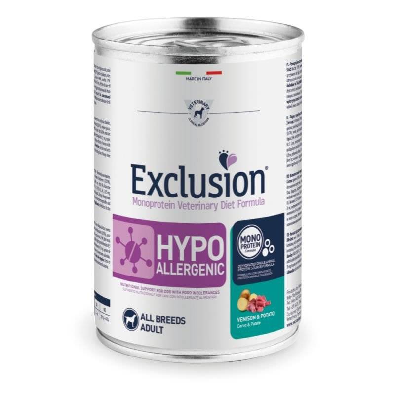 Exclusion Diet Hypoallergenic Hirsch & Kartoffel 12 x 400 g (6,87 € pro 1 kg) von Exclusion