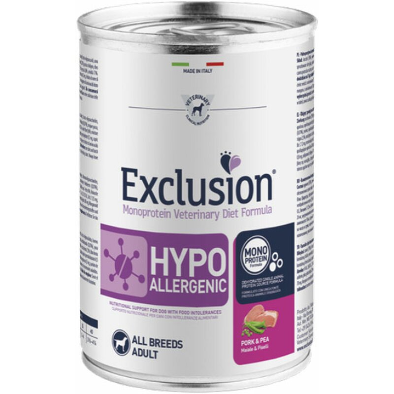 Exclusion Diet Hypoallergenic Schwein & Erbse 12 x 400 g (6,87 € pro 1 kg) von Exclusion