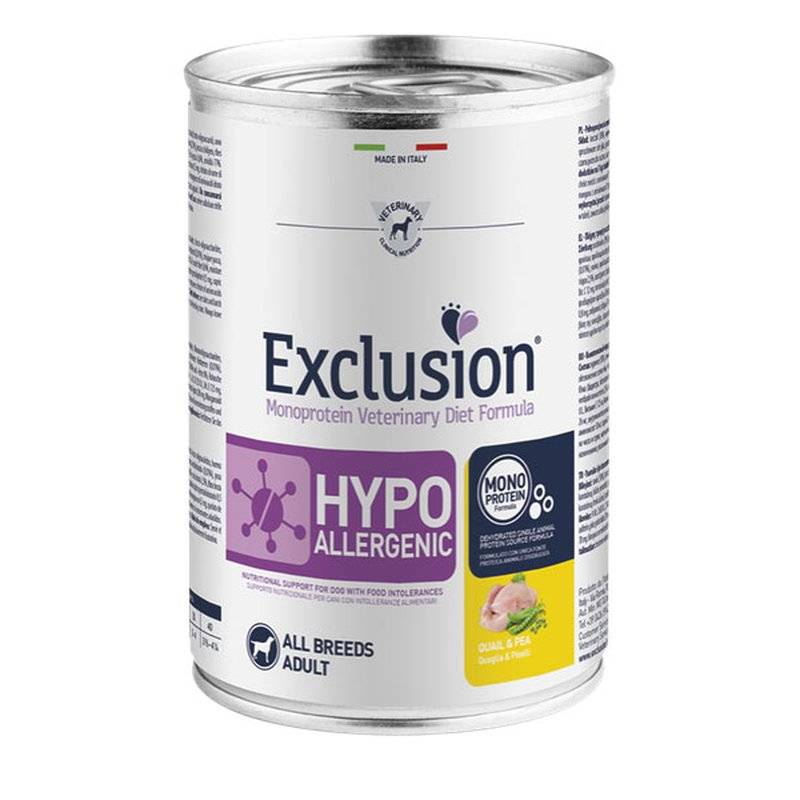 Exclusion Diet Hypoallergenic Wachtel & Erbse 12 x 400 g (8,02 € pro 1 kg) von Exclusion