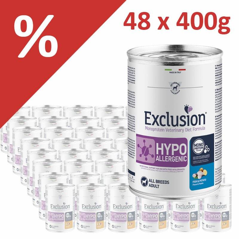 Exclusion Diet Sparpaket 48 x 400 g Fisch & Kartoffel (7,29 € pro 1 kg) von Exclusion