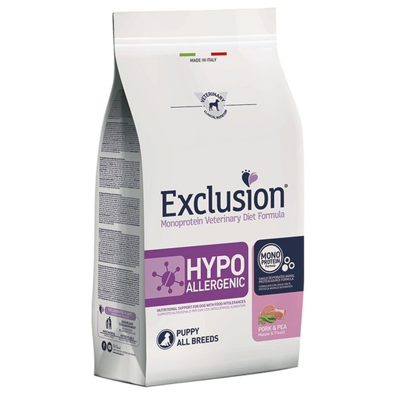 Exclusion Hypoallergenic Schwein & Erbsen Puppy 12 kg (6,25 € pro 1 kg) von Exclusion