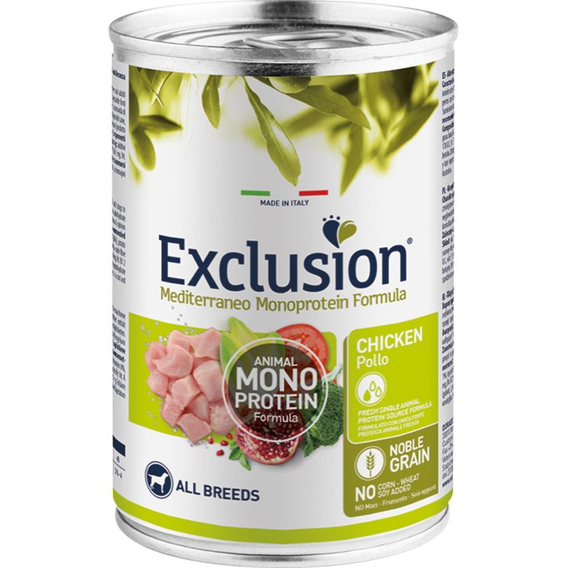 Exclusion Mediterraneo Adult Huhn Nassfutter 12 x 400 g (5,20 € pro 1 kg) von Exclusion