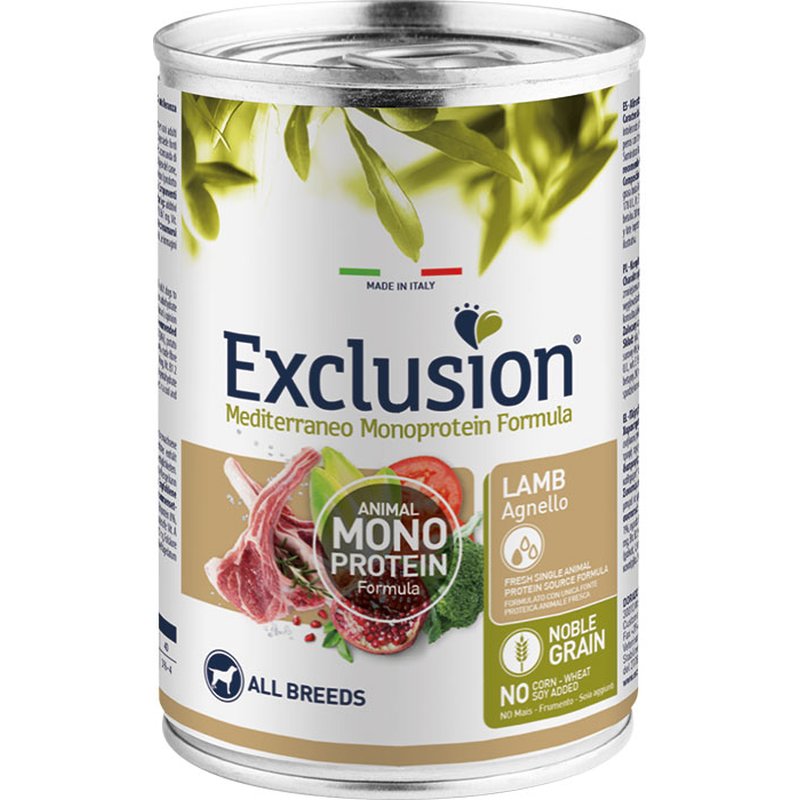 Exclusion Mediterraneo Adult Lamm Nassfutter 12 x 400 g (5,20 € pro 1 kg) von Exclusion