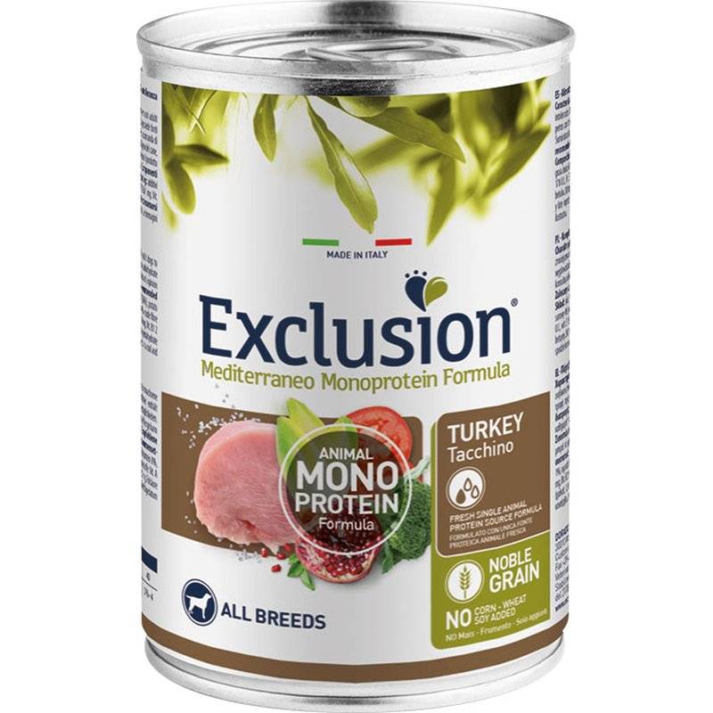 Exclusion Mediterraneo Adult Pute Nassfutter 12 x 400 g (5,20 € pro 1 kg) von Exclusion