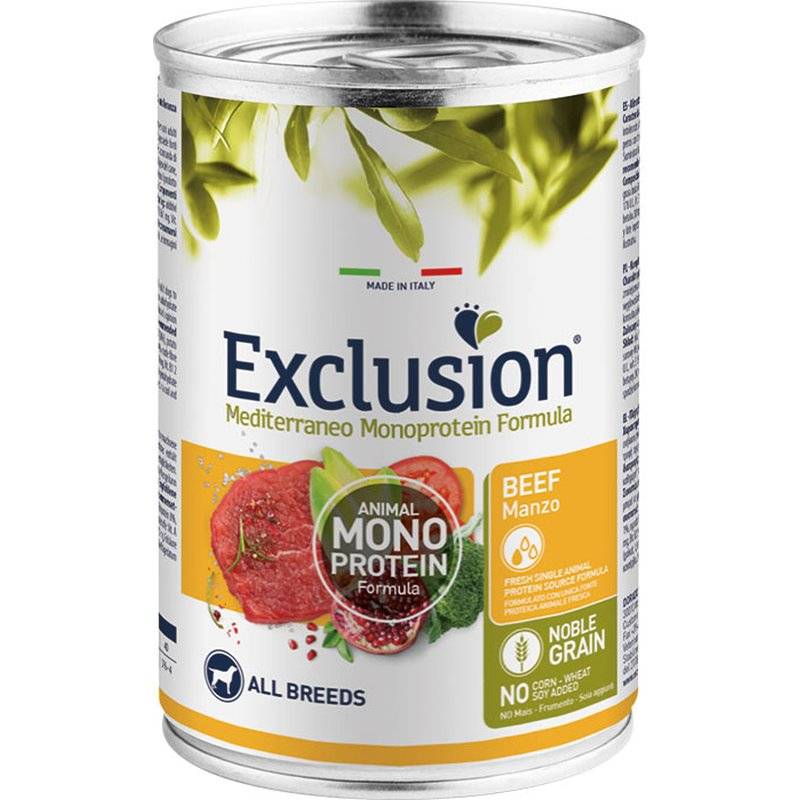 Exclusion Mediterraneo Adult Rind Nassfutter 12 x 400 g (6,66 € pro 1 kg) von Exclusion