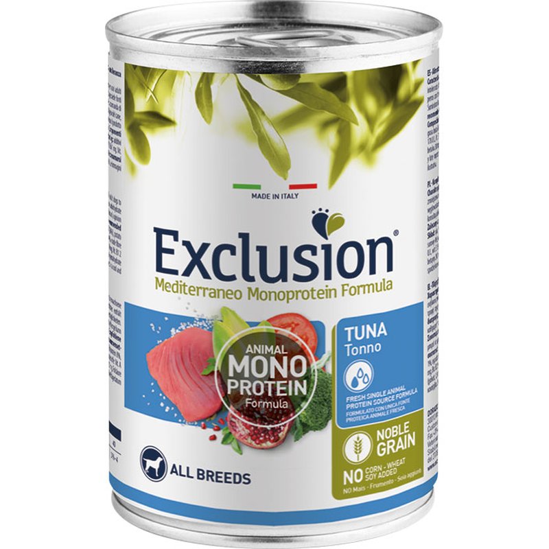 Exclusion Mediterraneo Adult Thunfisch Nassfutter 12 x 400 g (5,20 € pro 1 kg) von Exclusion