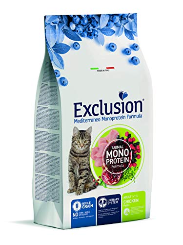 Exclusion Mittelmeer ausgewachsene Katze +1 Jahr Monoprotein Huhn 1,5 kg von Exclusion