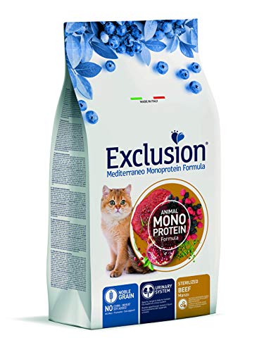 Exclusion Mediterraneo Monoprotein Sterilized Adult All Breeds mit Rindfleisch für Katzen 1,5 kg von Exclusion