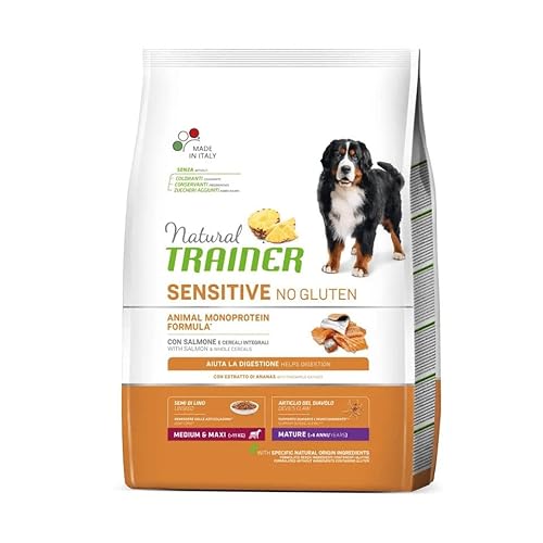 Trainer NATÜRLICHER Hunde Sensitive NO Gluten MEDIUM Maxi Reifen Lachs 12 kg von Exclusion