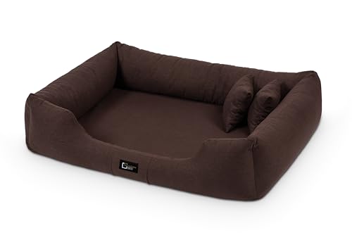 exclusive BED Orthopädisches Hundebett Bruno Grosse Mittelgroße Kleine Hunde - Hundekissen Hundematte aus Aura-Stoff - Memory Foam Kuschelig Langlebig Abriebfest Reißfest (XL, Braun) von exclusive BED