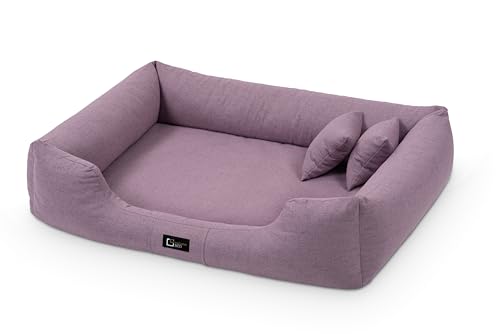 exclusive BED Orthopädisches Hundebett Bruno Grosse Mittelgroße Kleine Hunde - Hundekissen Hundematte aus Aura-Stoff - Memory Foam Kuschelig Langlebig Abriebfest Reißfest (XL, Rosa) von exclusive BED