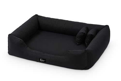 exclusive BED Orthopädisches Hundebett Bruno Grosse Mittelgroße Kleine Hunde - Hundekissen Hundematte aus Aura-Stoff - Memory Foam Kuschelig Langlebig Abriebfest Reißfest (XXXL, Schwarz) von exclusive BED