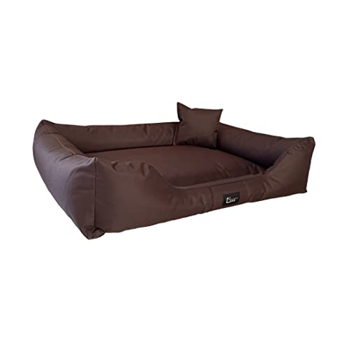 exclusive BED Hundebett Puffi Grosse Mittelgroße Kleine Hunde - Hundekissen Hundematte aus Kodura-Stoff - Waschbar Wasserfest Langlebig Abriebfest Reißfest (XXL+| 130x100cm, Braun) exclusive BED Hundebett Puffi Grosse Mittelgroße Kleine Hunde - Hundekissen Hundematte aus Kodura-Stoff - Waschbar Wasserfest Langlebig Abriebfest Reißfest (XXL+| 130x100cm, Braun) von exclusive BED