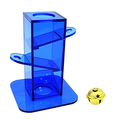 Exingk Vogel Futtersuche Spielzeug Transparent Blau Acryl Box Mit Gold Metall Verbesserung Intelligenz Für Papageien Nymphensittich Sittich Vogel Futtersuche Futterspender Spielzeug Futterbox Für von Exingk