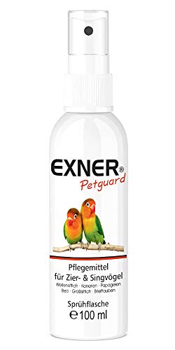 Exner Petguard Tierpflege für Ziervögel & Singvögel - Pflegemittel bei Juckreiz, Haarausfall, Entzündung, Parasiten, Räude, Milben & Pilzbefall - biologisch & natürlich - 100 ml Sprühflasche von Exner Petguard