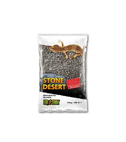 Exo Terra Bahariya Black Stone Desert, natuerlicher Wuestenboden, Wuesten Substrat, zur Formung von Felsenformationen, Tunneln und Hoehlen geeignet, 10kg von Exo Terra