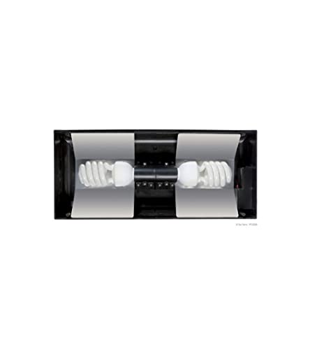 Exo Terra Compact Top, Terrarienabdeckung, Klein, für 2 Lampe, mit Reflektor, 45 x 9 x 20cm, Fassung E27, 1 Stück (1er Pack), Schwarz von Exo Terra