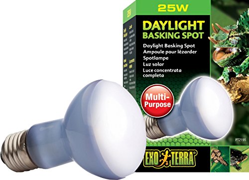 Exo Terra Daylight Basking Spot, Breitspektrum Tageslichtlampe, R20, 25W, Fassung E27, 1 Stück (1er Pack), Metallisch von Exo Terra