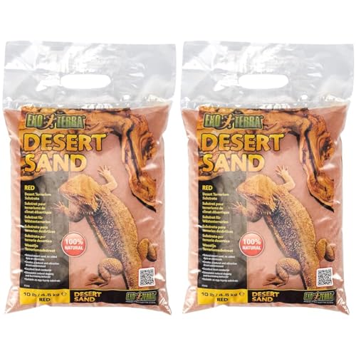 Exo Terra Desert Sand, Substrat für Wüstenterrarien, Terrariensubstrat, natürlicher Wüstensand, Rot, 4,5kg, 1 Stück (Packung mit 2) von Exo Terra