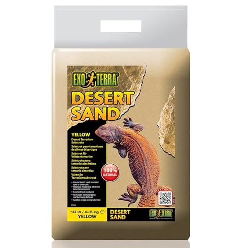 Exo Terra Desert Sand, Substrat für Wüstenterrarien, Terrariensubstrat, natürlicher Wüstensand, Gelb, 4,5kg von Exo Terra