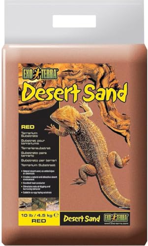 Exo Terra Desert Sand, Substrat für Wüstenterrarien, Terrariensubstrat, natürlicher Wüstensand, Rot, 4,5kg, 1 Stück von Exo Terra