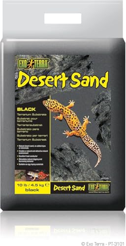 Exo Terra Desert Sand, Substrat für Wüstenterrarien, Terrariensubstrat, natürlicher Wüstensand, Schwarz, 4,5kg von Exo Terra