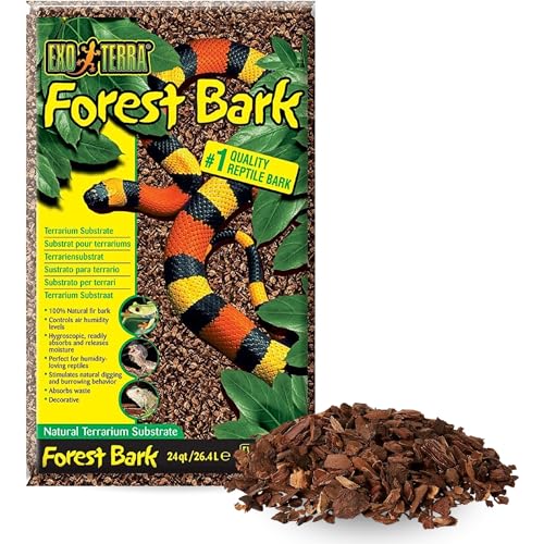 Exo Terra Forest Bark, Terrarium Substrat aus Tannenrinde, ideal für feuchtigkeitsliebende Reptilien, Amphibien und Wirbellose, 4,4L von Exo Terra