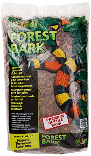 Exo Terra Forest Bark, Terrarium Substrat aus Tannenrinde, ideal für feuchtigkeitsliebende Reptilien, Amphibien und Wirbellose, 4,4L von Exo Terra