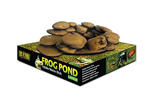 Exo Terra Frog Pond, Wassernapf in Kieselsteinoptik, Wassernapf für Frösche, idealer Wassernapf für Pfeilgiftfrösche, Laubfrösche und andere Amphibien, klein von Exo Terra