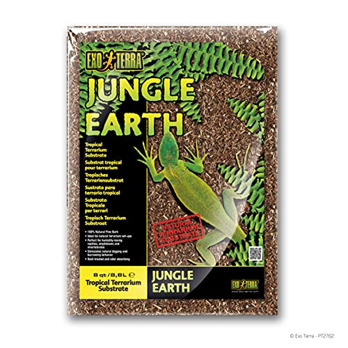 Exo Terra Jungle Earth, Terrarium Substrat aus Pinienrinde, Dschungelerde, ideal für feuchtigkeitsliebende Reptilien, Amphibien und Wirbellose, 8,8L von Exo Terra