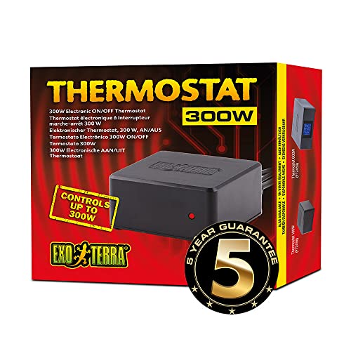 Exo Terra Thermostat 300W, genaue Temperaturkontrolle im Terrarium, ideal für den Gebrauch mit Substratheizern, Wärmekabeln und keramischen Heizstrahlern von Exo Terra