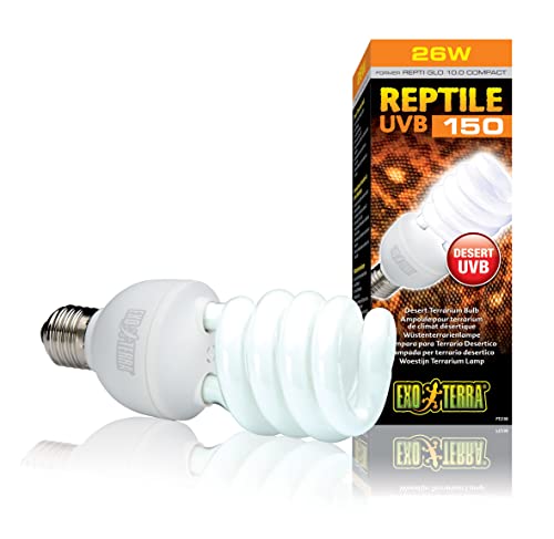 Exo Terra Reptile UVB 150, Wüstenterrarien Lampe, Kompakte UVB Lampe für in der Wüste lebende Reptilien, 13W, Fassung E27 von Exo Terra