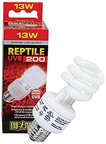 Exo Terra Reptile UVB 200, Wüstenterrarien Lampe, Kompakte UVB Lampe für in der Wüste lebende Reptilien, 13W, Fassung E27 von Exo Terra