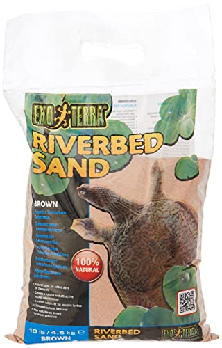 Exo Terra Riverbed Sand, Substrat für Aquaterrarien, natürlicher Sand, excellentes Substrat für Wasserschildkröten, auch als Wüstensand verwendbar, braun, 4,5kg von Exo Terra