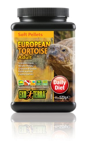 Exo Terra Soft Pellets, weiche Pelletes für Reptilien, Alleinfutter für Reptilien, für erwachsene europäische Landschildkröten, 570g von Exo Terra