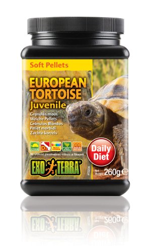 Exo Terra Soft Pellets, weiche Pelletes für Reptilien, Alleinfutter für Reptilien, für junge europäische Landschildkröten, 260g von Exo Terra