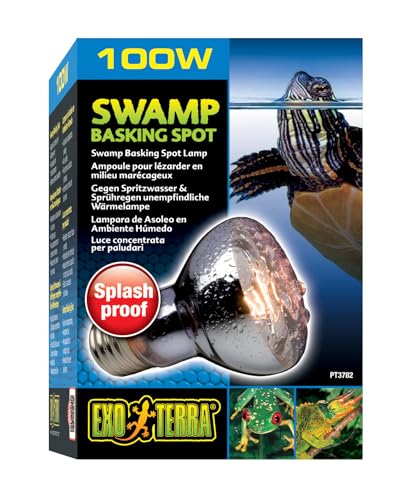 Exo Terra Swamp Basking Spot, ideal für Aqua- und Feuchtterrarien, gegen Spritzwasser und Sprühregen unempfindliche Wärmelampe, R20, 50W, Fassung E27 von Exo Terra