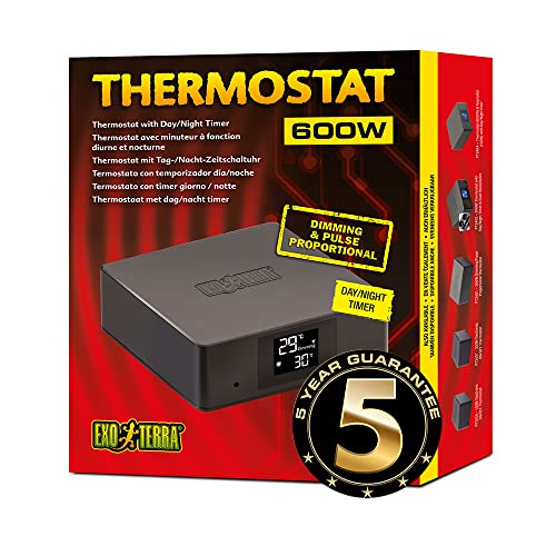 Exo Terra Thermostat mit Tag-/Nacht Zeitschaltuhr, steuert Heizgeräte bis zu 600W von Exo Terra