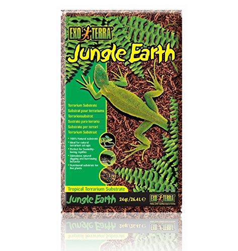 Exo Terra Jungle Earth, Terrarium Substrat aus Pinienrinde, Dschungelerde, ideal für feuchtigkeitsliebende Reptilien, Amphibien und Wirbellose, 26,4L von Exo Terra