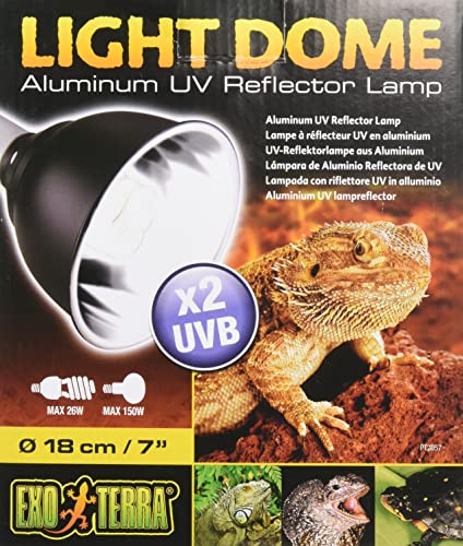Exo Terra Light Dome, UV-Reflektorlampe aus Aluminium, für Lampen bis 75W, Fassung E27, Durchmesser 14cm von Exo Terra
