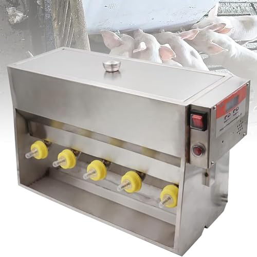 Haustier-Milchfutterautomat, Futter für mehrere Ferkel, automatischer Futterautomat für Schweinesauen, Ferkel-Pflegestation, Edelstahl,10Nipples von ExoticaBlend