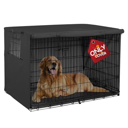 Explore Land Strapazierfähige Hundehütte – Universal-Hundehütte aus Polyester für Haustiere von 61 bis 121,9 cm (91,4 cm (1 Stück), schwarzer Bezug) von Explore Land