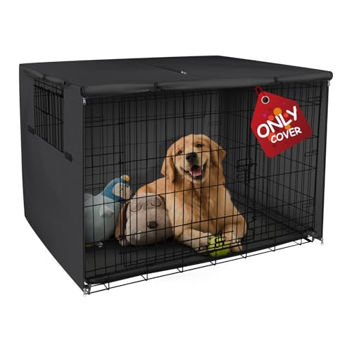 Explore Land Strapazierfähige Hundehütte – Universal-Hundehütte aus Polyester für Haustiere von 61 bis 121,9 cm (91,4 cm (1 Stück), schwarzer Bezug) von Explore Land