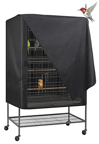 Explore Land Vogelkäfig-Abdeckung – Universal-Haustierkäfig-Abdeckung für Nachtkäfig, für Katzen, Nerz, Totoro, Sittiche, Papageien und Kleintiere (Schwarz, L) von Explore Land