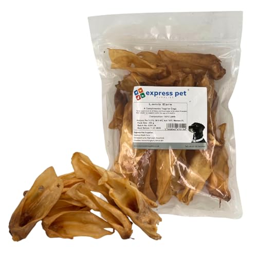 Express Pet Supplies 1 kg Lammohren (ca. 40–60), hypoallergen, Kauspielzeug für Hunde von Express Pet Supplies